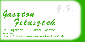 gaszton filusztek business card